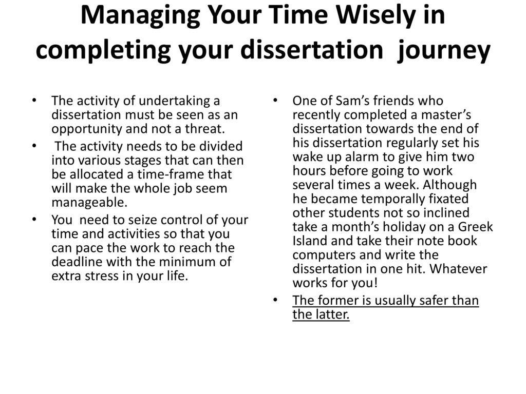 A dissertation journey
